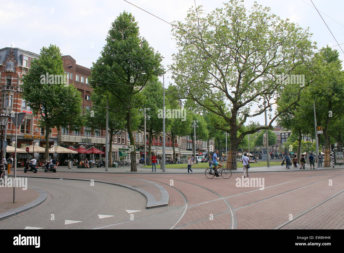 Rembrandtplein, Innere Stadt von Amsterdam Niederlande. Stockfoto