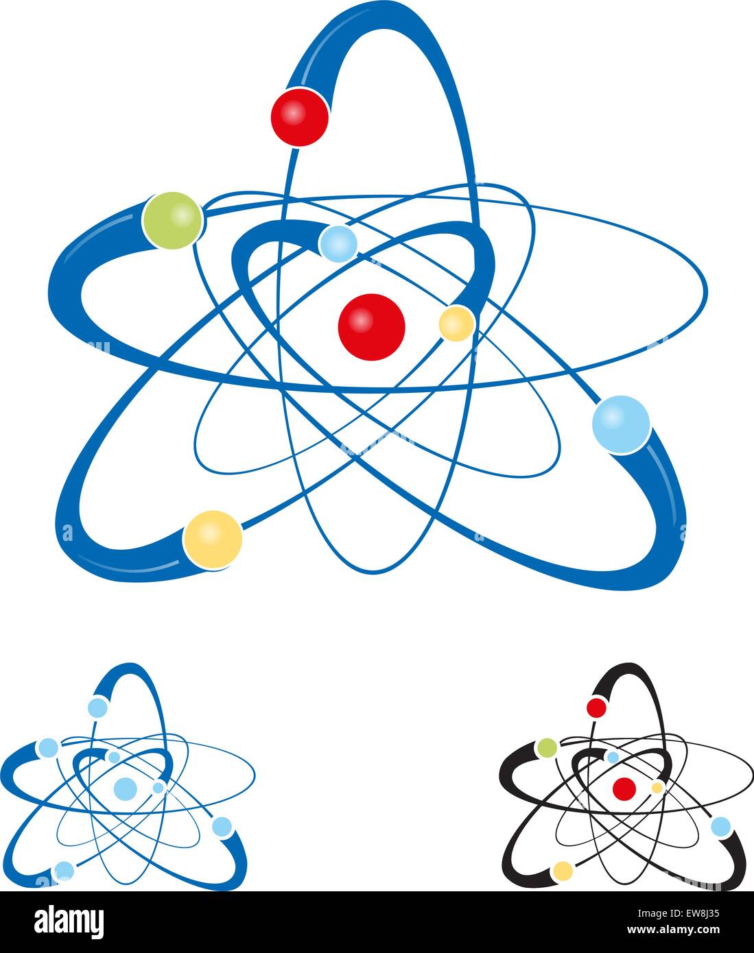 Atom-Symbol legen Sie isolierten auf weißen Hintergrund Stock Vektor
