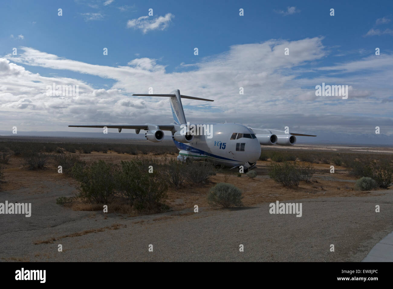 Der YC15-Prototyp, eines der Flugzeuge auf dem Display an der Jahrhundert-Kreis außerhalb der Edwards AFB in Kalifornien. Stockfoto