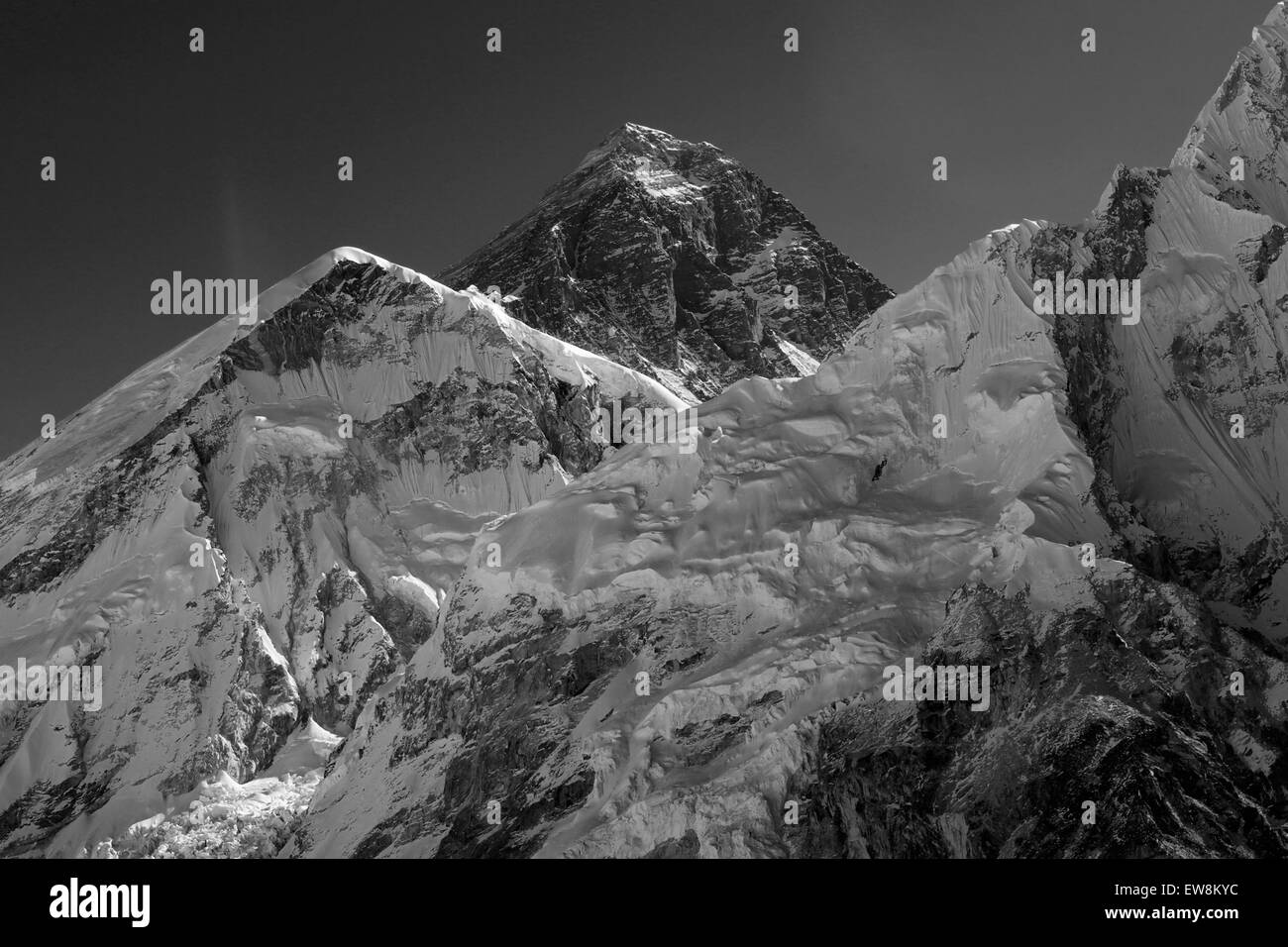 Gipfel des Mount Everest 8848M, Everest base camp Trek, Sagarmatha Nationalpark, UNESCO-Weltkulturerbe, Solu-Khumbu Stockfoto