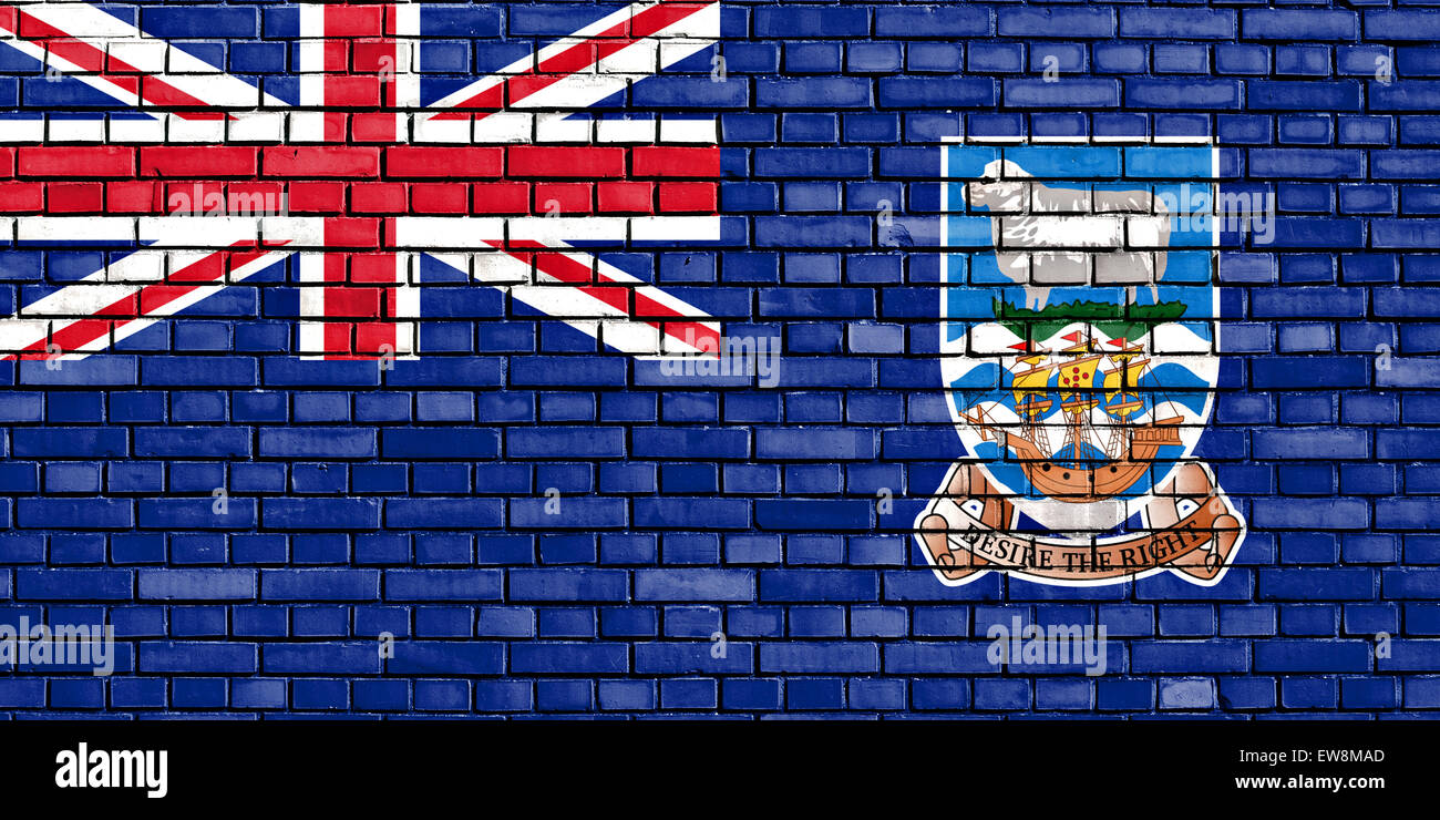 Flagge der Falklandinseln auf Mauer gemalt Stockfoto