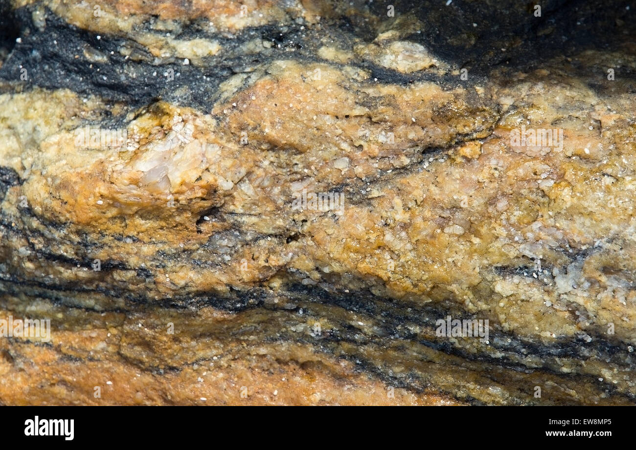 Klaren Kristallen Closeup in metamorphen Umgebung, südlichen Provinz, Sri Lanka, Asien. Stockfoto