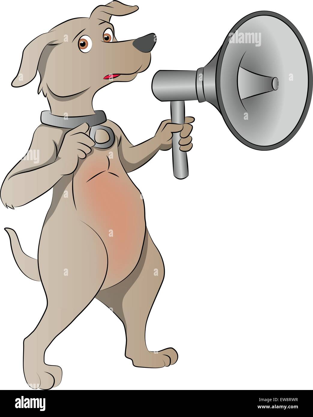 Hund mit Megaphon, Vektor-illustration Stock Vektor