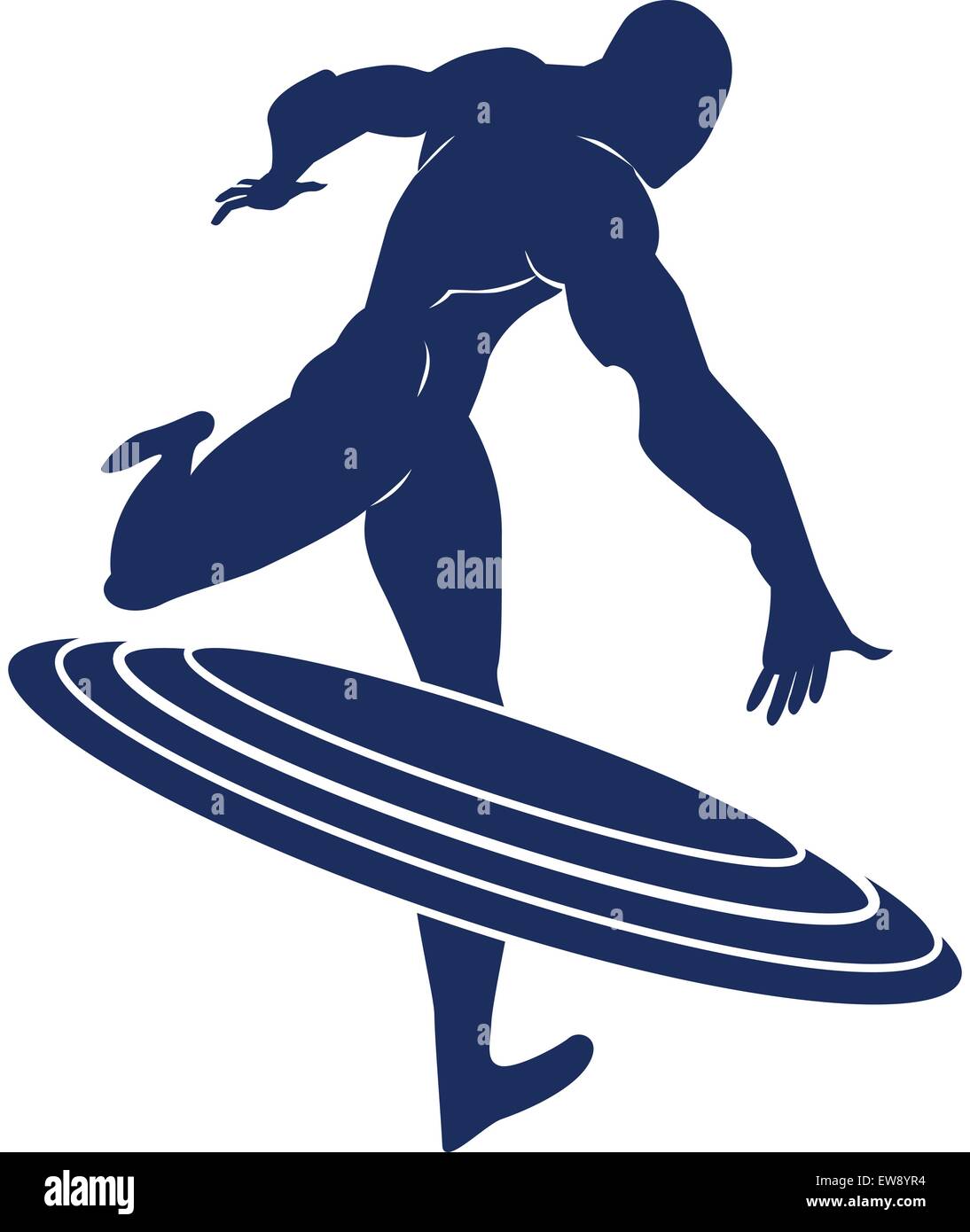 Captain America, blaue Silhouette eines Mannes, werfen ein Rundschild, Vektor-illustration Stock Vektor