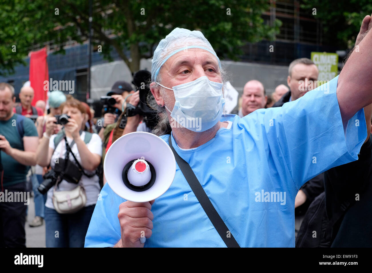 Ein NHS-Arzt-Arzt Proteste im Zentrum von London Stockfoto