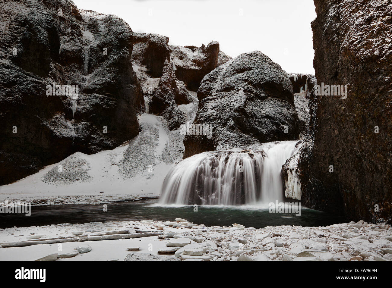 Wasserfall in der Nähe von Vik, Southern Island Stockfoto