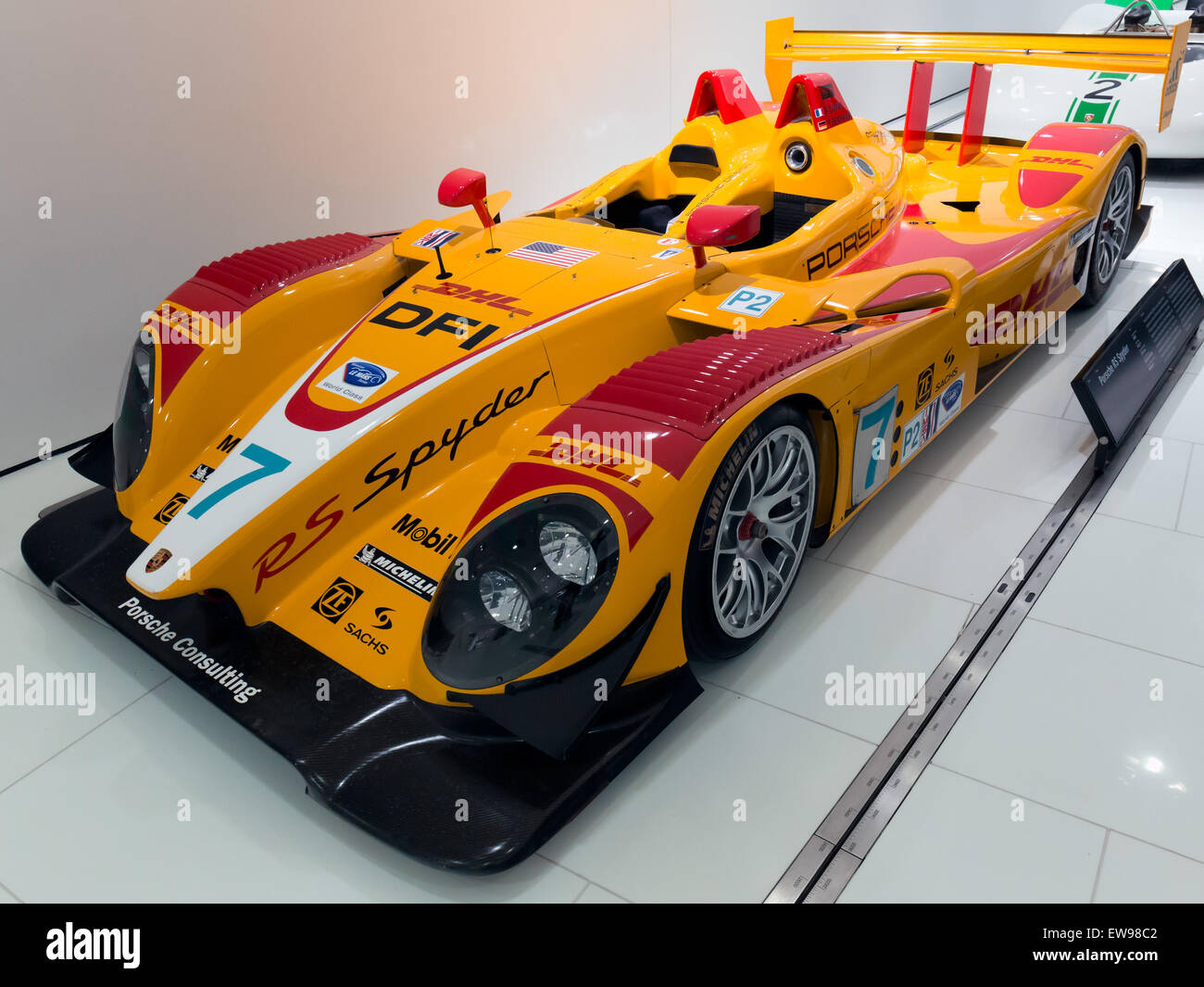 Porsche RS Spyder vorne links Porsche Museum Stockfoto