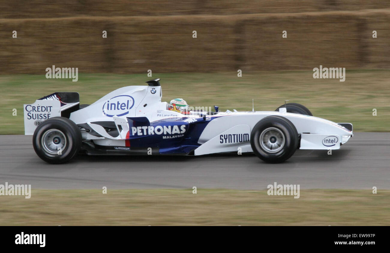 Andy Priaulx nahm 2006 am Goodwood Festival of Speed Teil und zeigte seine Fähigkeiten im Motorsport während dieser prestigeträchtigen Veranstaltung, einem bedeutenden Höhepunkt in der Welt des Rennsports. Stockfoto