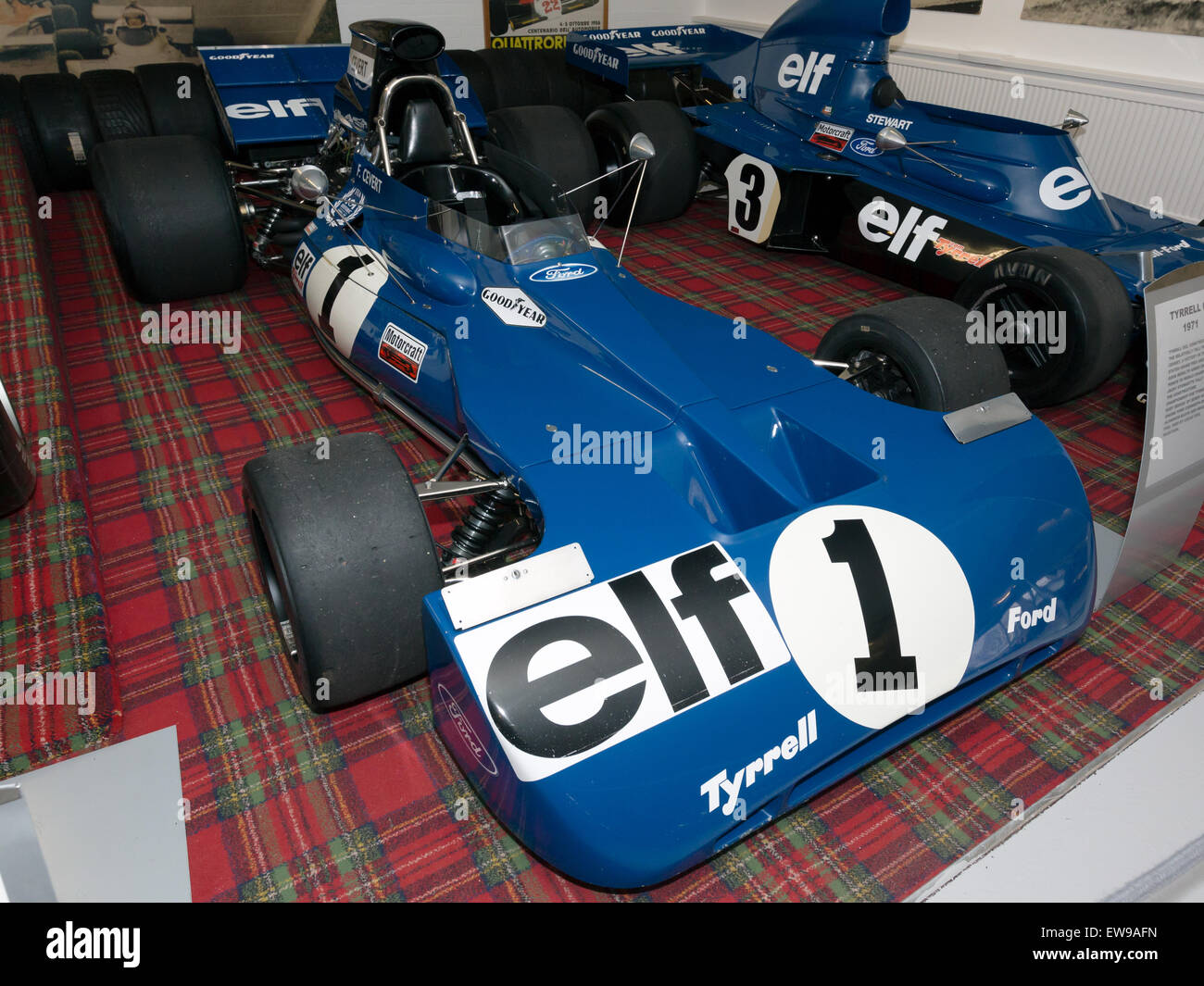 Tyrrell 002 vorne rechts Donington Grand Prix Collection Stockfoto