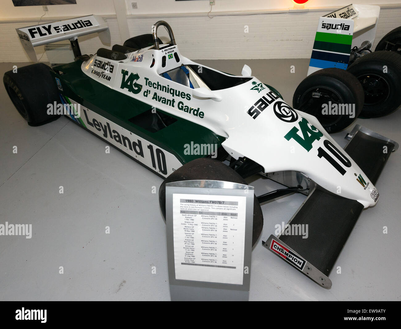 Williams FW07B vorne rechts Donington Grand Prix Collection Stockfoto