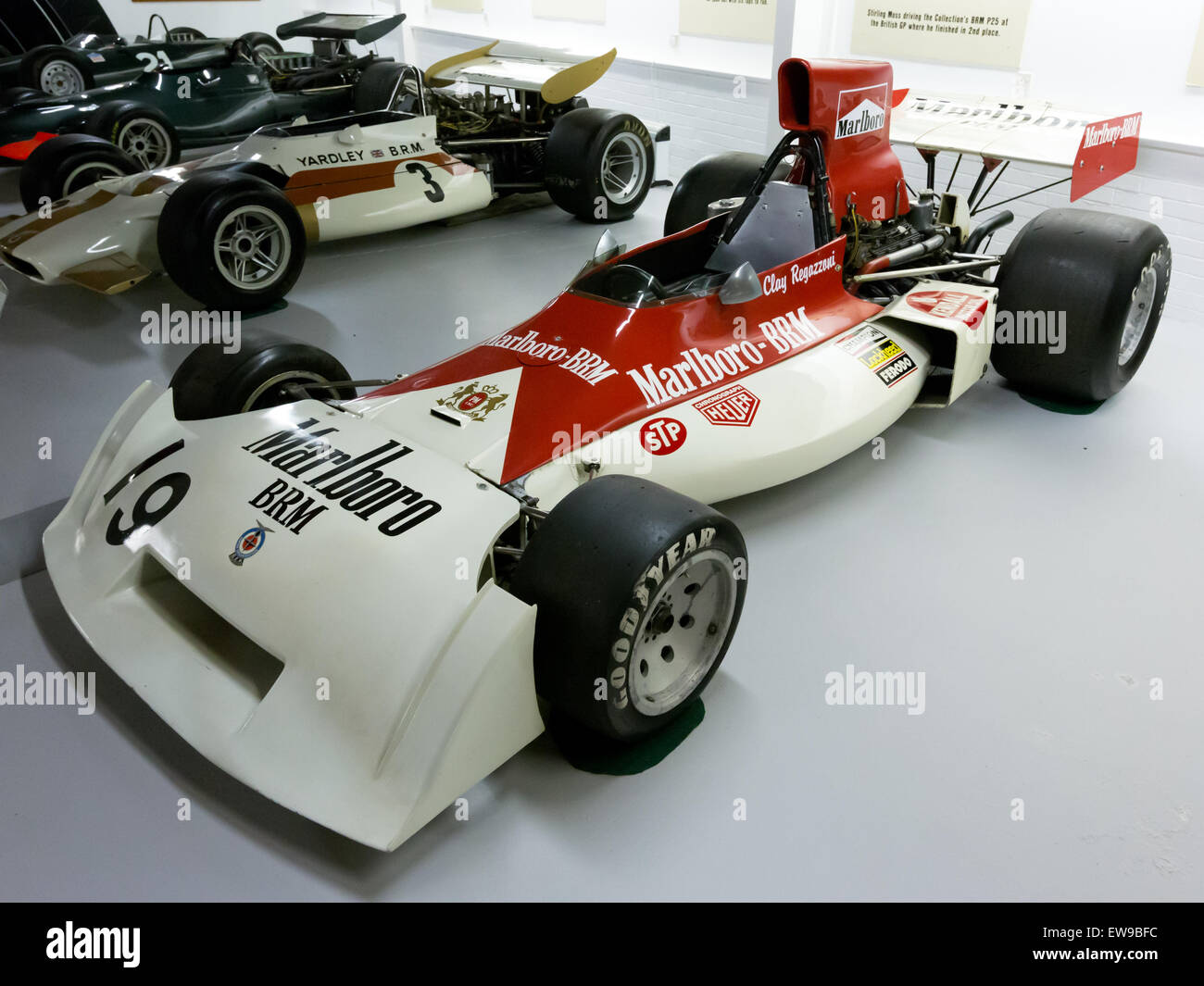 BRM P160E vorne links Donington Grand Prix Collection Stockfoto