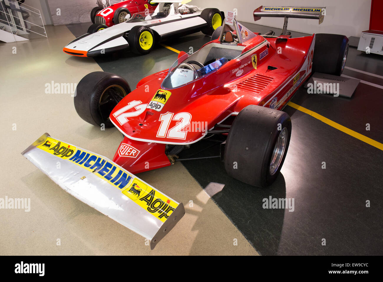 Ferrari 312T4 vorne links Museo Ferrari Stockfoto