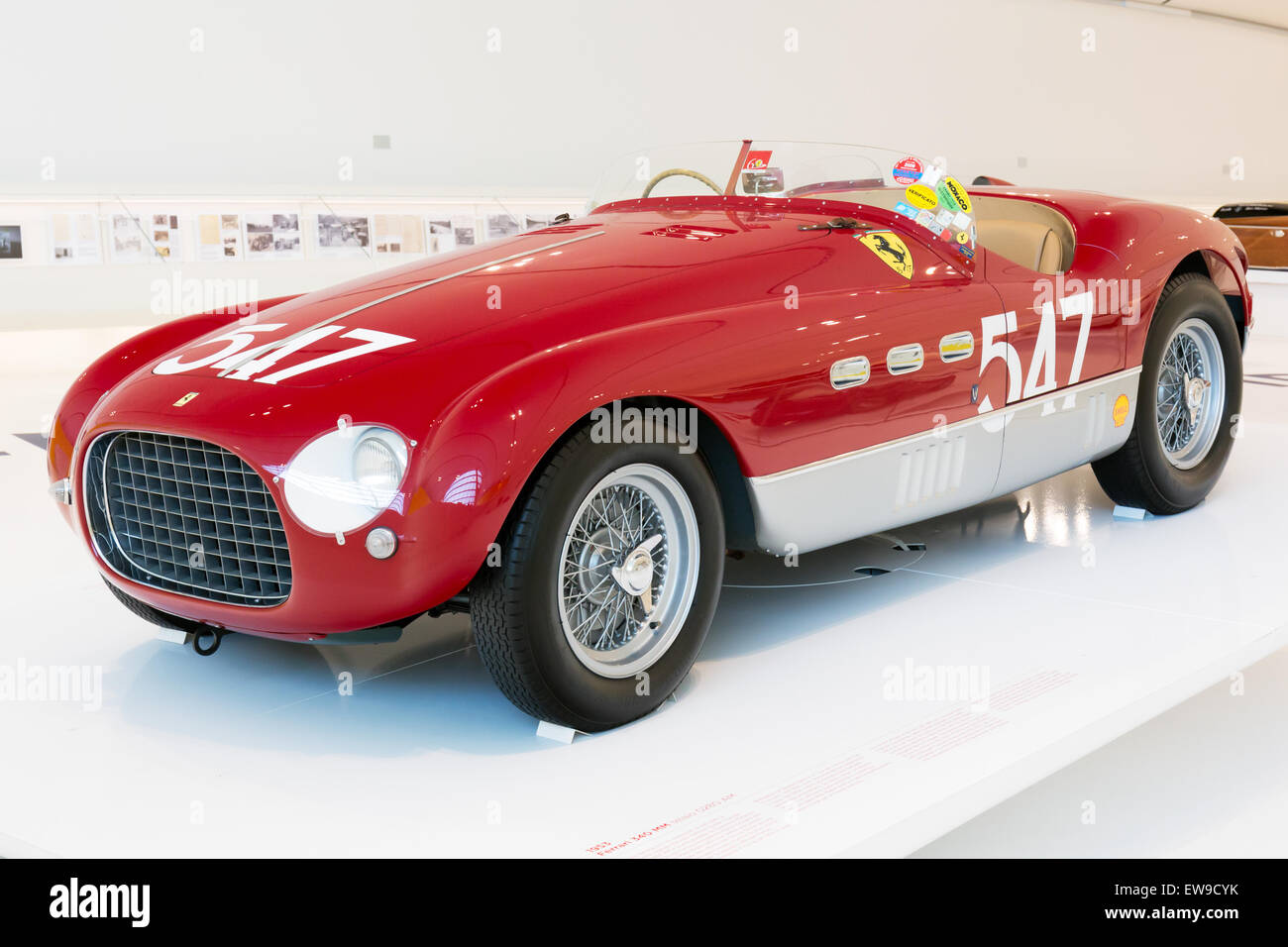 Ferrari 340 vorne links MM Enzo Ferrari-Museum Stockfoto