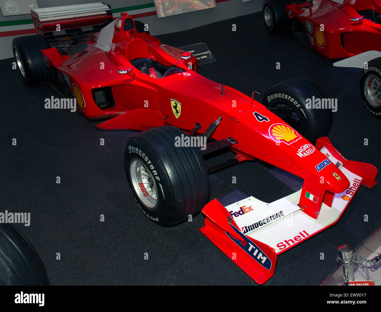 Ferrari F1-2000 vorne rechts Museo Ferrari Stockfoto