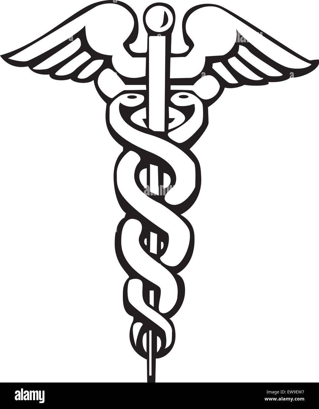 Caduceus, griechische Zeichen oder symbol Stock Vektor