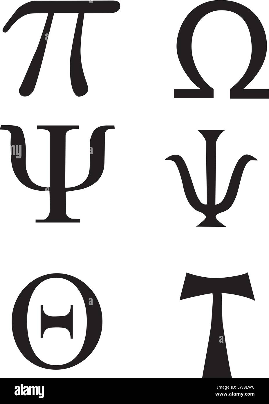 Griechische Zeichen Und Symbole Tattoo Stock Vektorgrafik Alamy
