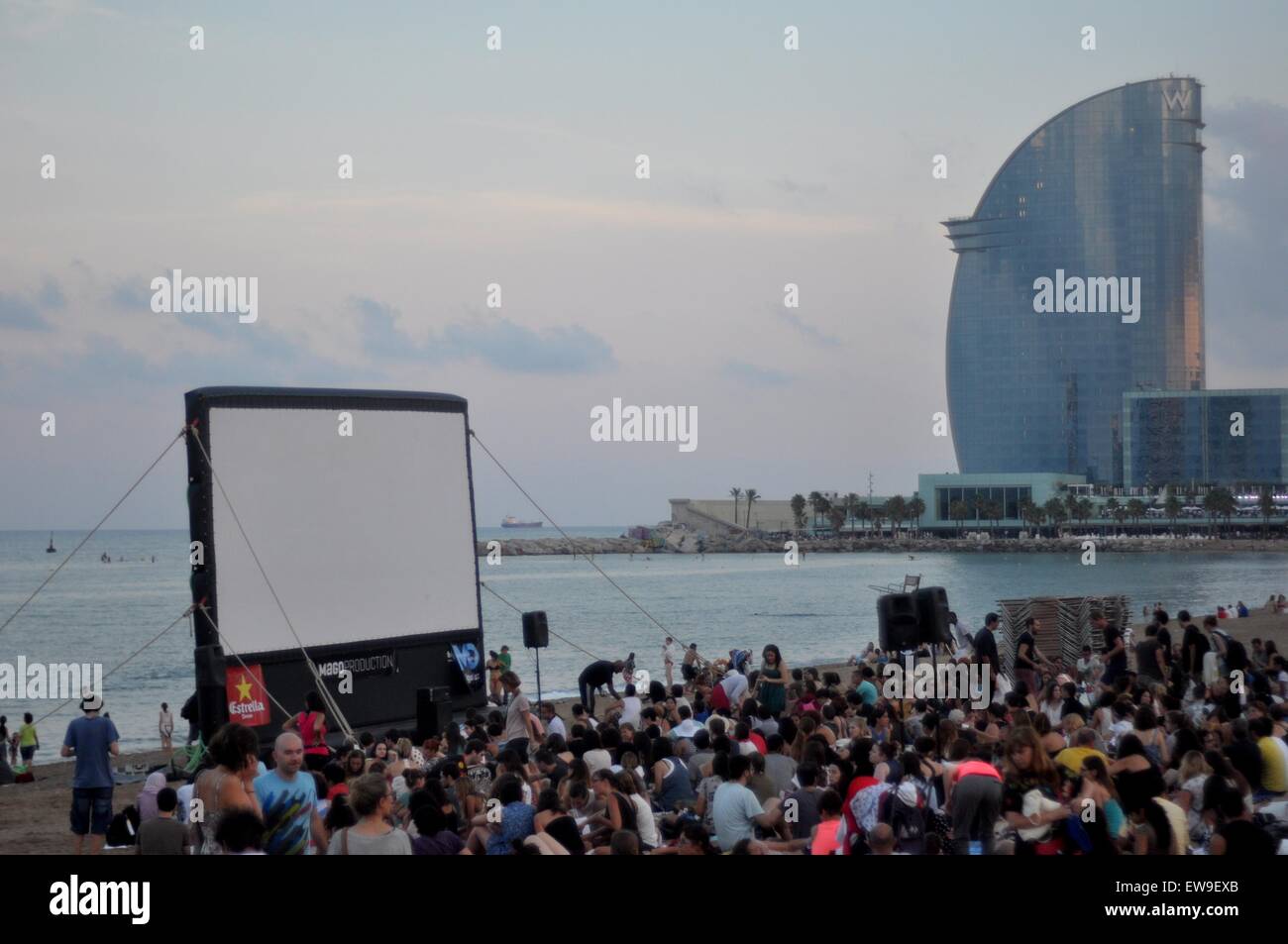 Kino Lliure ein la Platja, Barcelona, Spanien Stockfoto