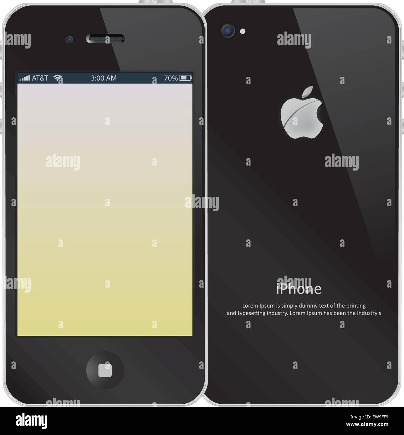 iPhone, vorne und hinten, farbigen Illustration Stock Vektor