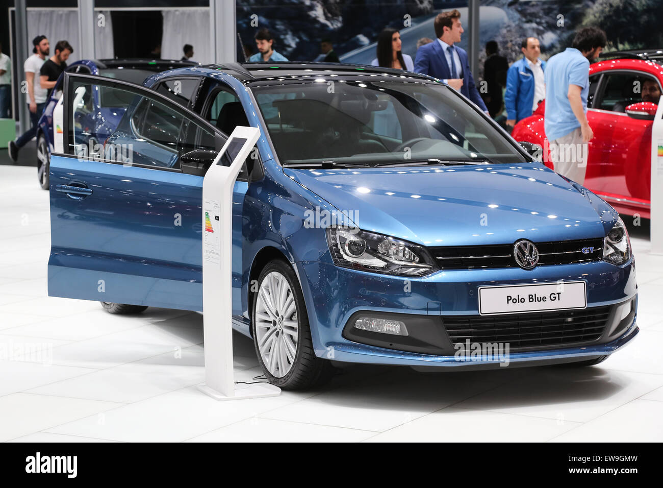 Volkswagen Polo GTI blau Istanbul Autoshow 2015 Stockfoto