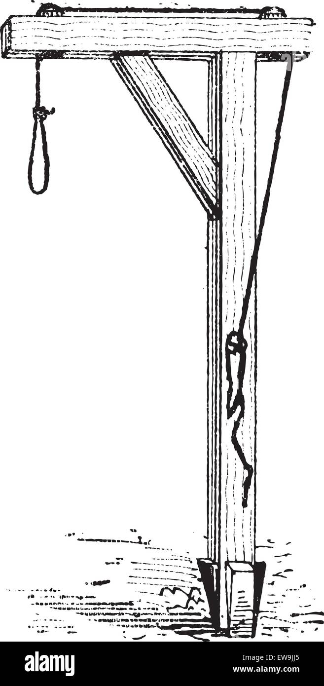 Schaft, Folterinstrument, Vintage gravierten Abbildung. Wörter und Sachen - Larive und Fleury - 1895. Stock Vektor