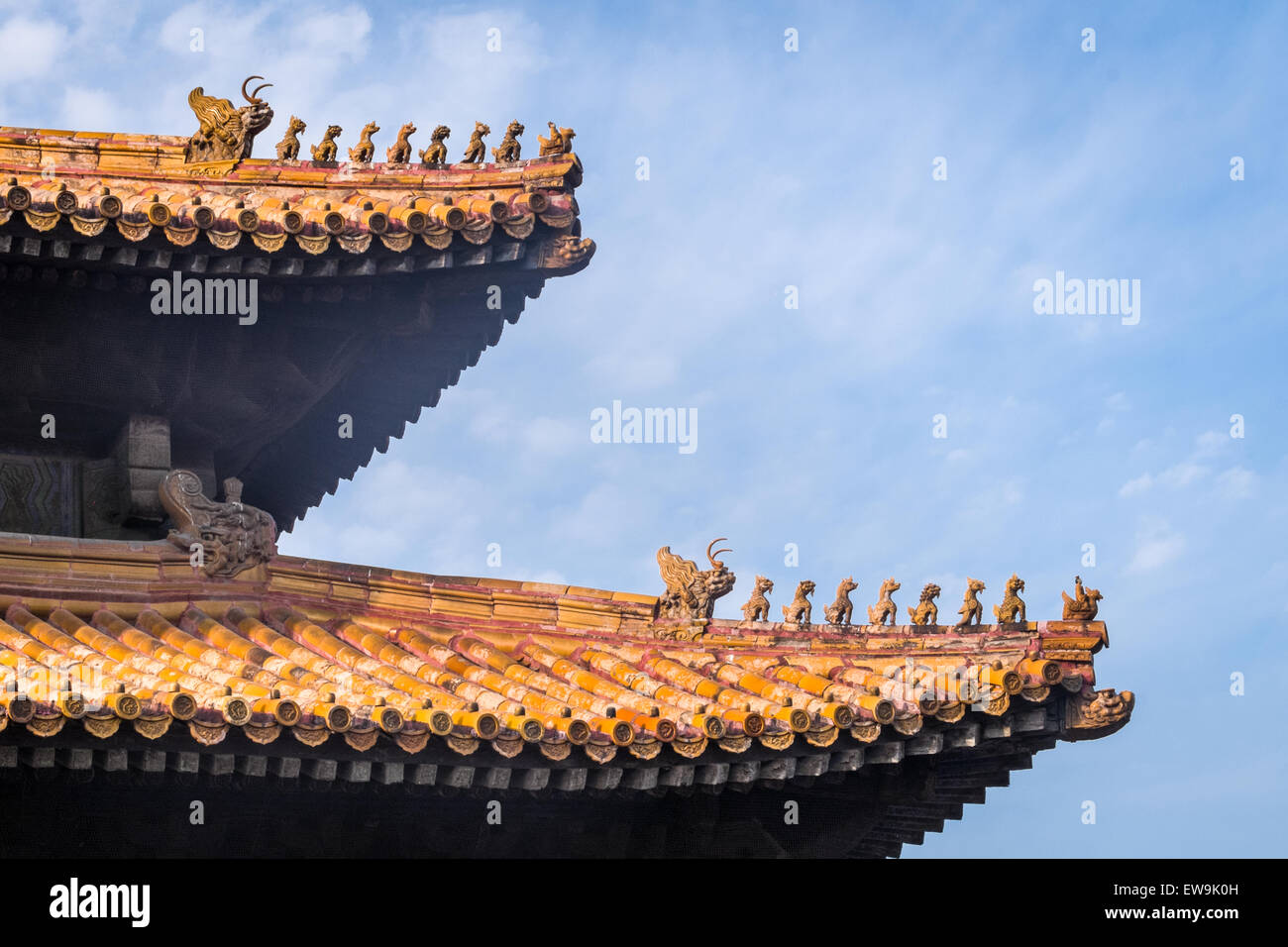 Hallendach in der verbotenen Stadt Stockfoto