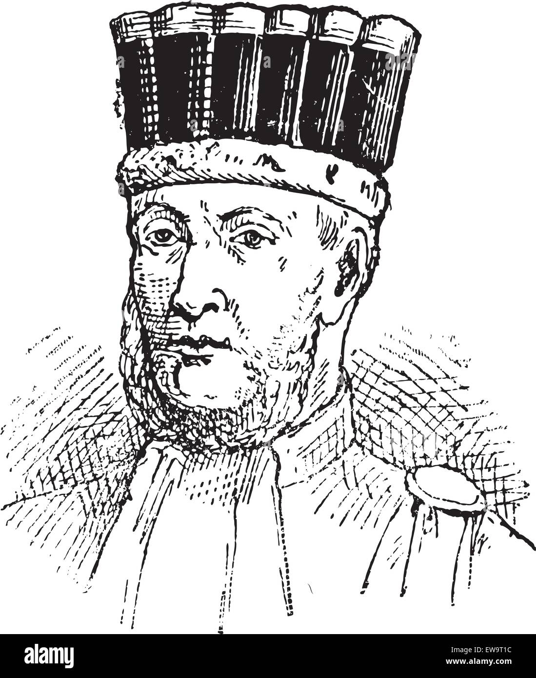 Edouard Adolphe Casimir Joseph Mortier, französischer General und Marschall von Frankreich unter Napoleon Bonaparte, Vintage eingravierten Abbildung. Wörterbuch der Wörter und Dinge - Larive und Fleury - 1895 Stock Vektor