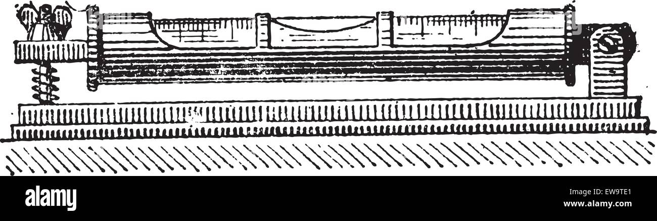 Geist oder Wasserwaage, röhrenförmigen, Vintage gravierte Illustration. Wörterbuch der Worte und Dinge - Larive und Fleury - 1895 Stock Vektor