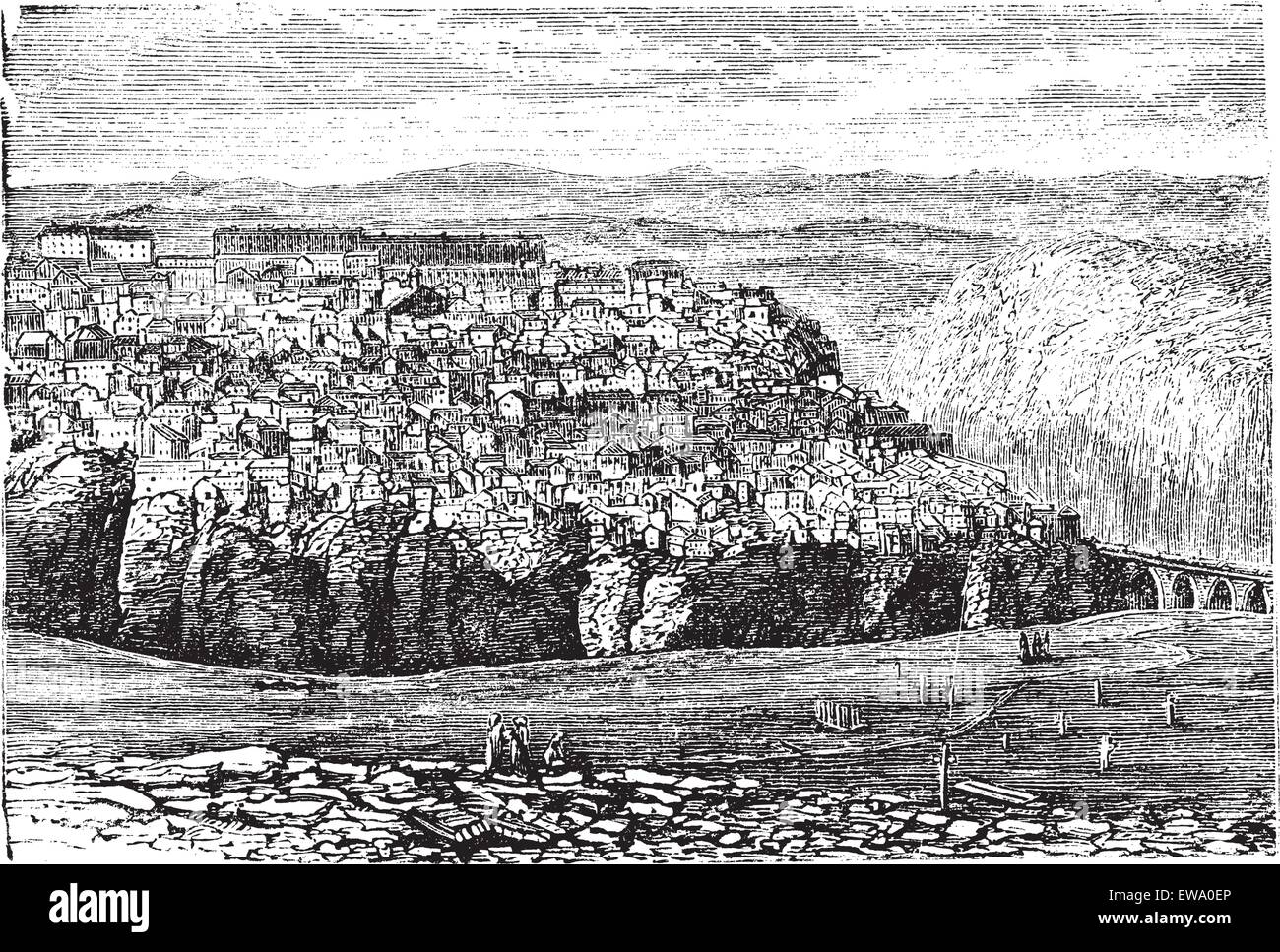 Constantine in Algerien, in den 1890er Jahren, Vintage Gravur. Alten graviert Abbildung von Constantine. Stock Vektor Constantine in Algerien, in den 1890er Jahren, Vintage Gravur. Alten graviert Abbildung von Constantine. Stock Vektor