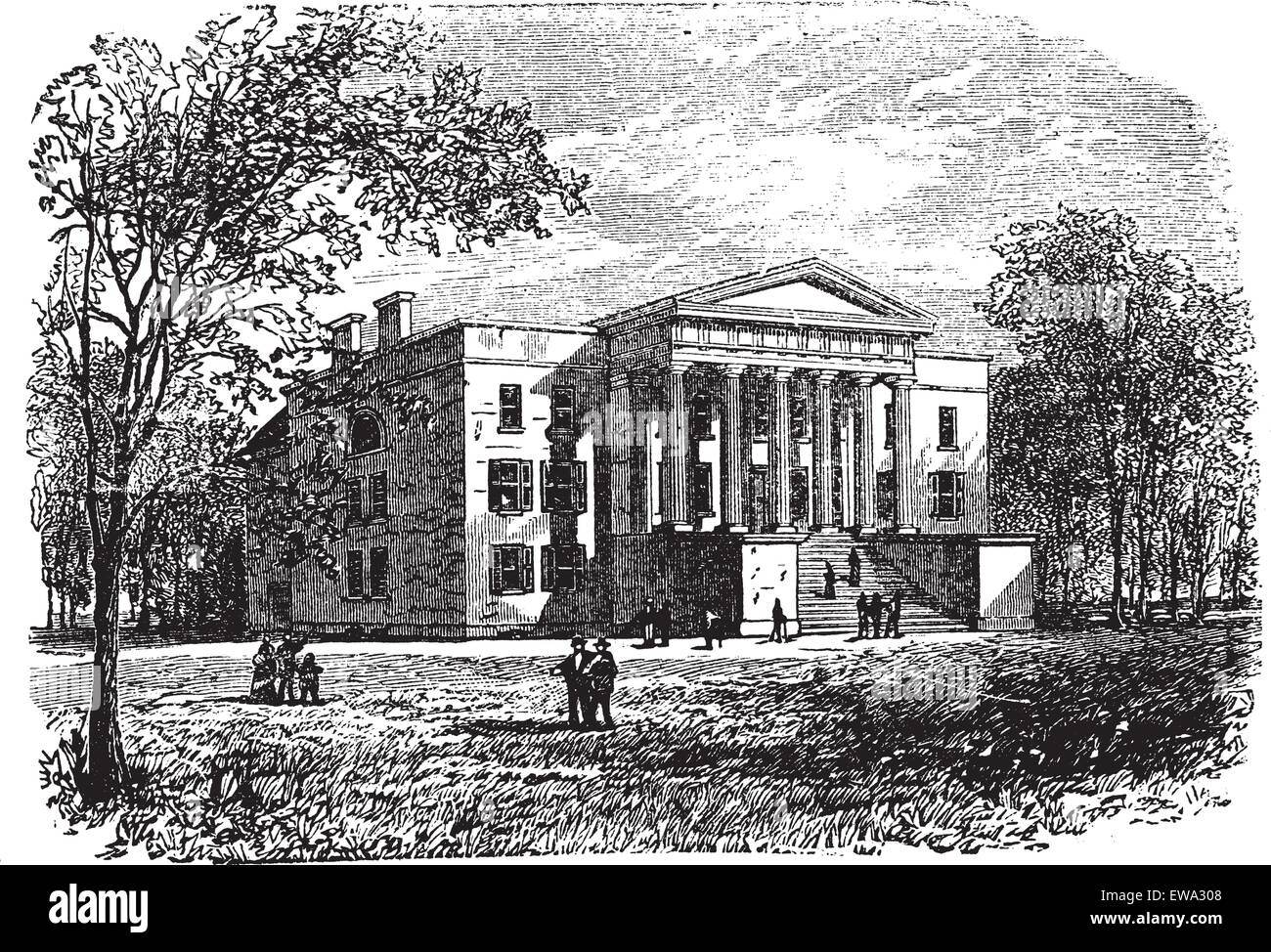 Hochschule für Künste, Universität von Kentucky, Lexington, Jahrgang graviert Abbildung. Trousset Enzyklopädie (1886-1891). Stock Vektor