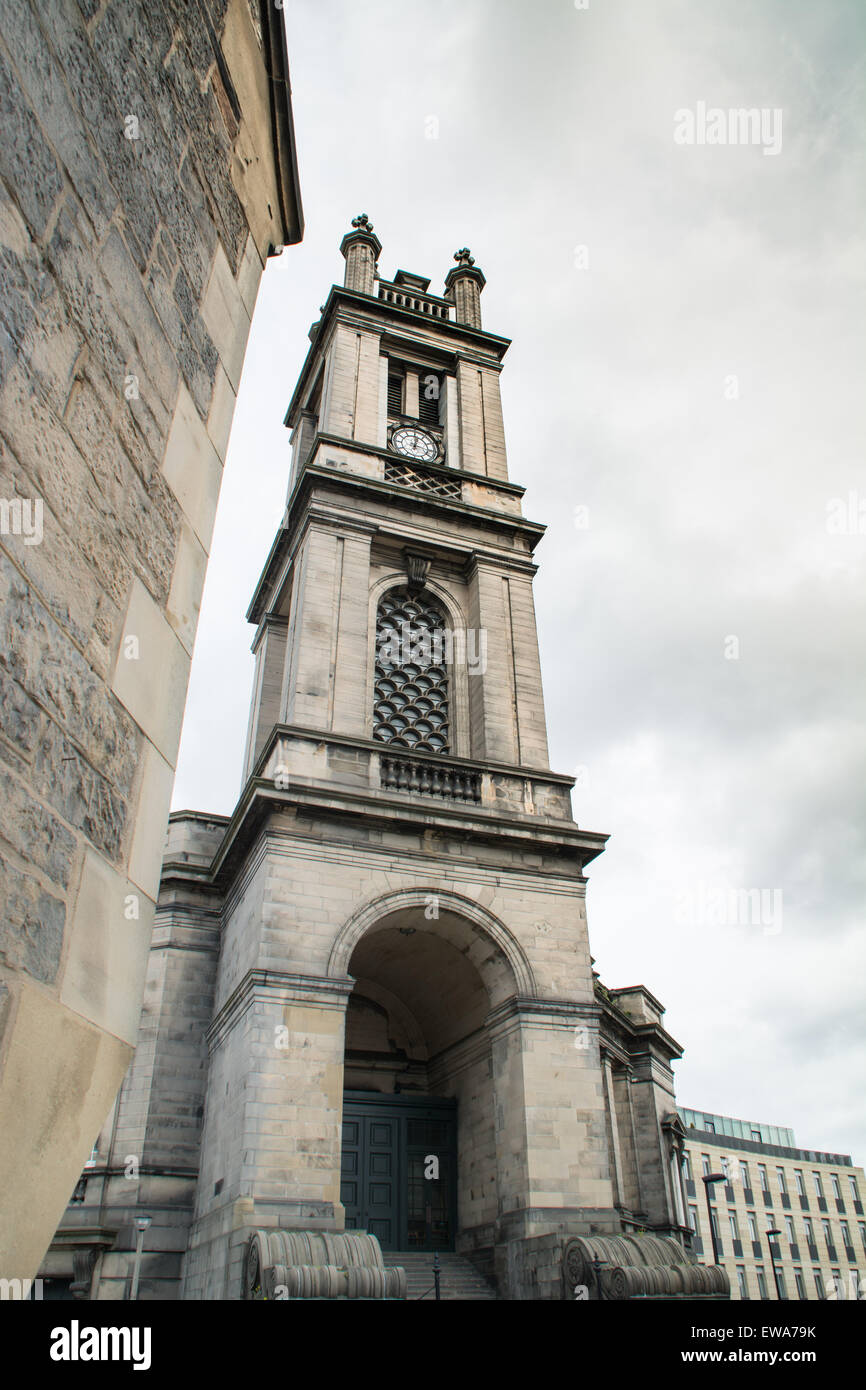 St.-Stephans Kirchturm in Stockbridge, Edinburgh, Schottland Stockfoto