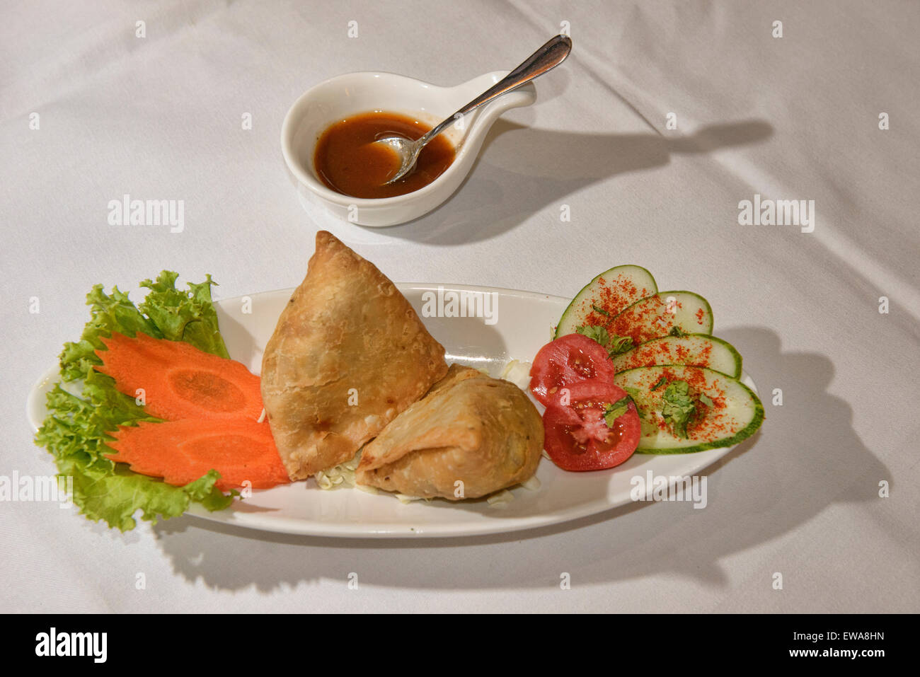 Gourmet-indische Samosas, Mumbai, Indien Stockfoto