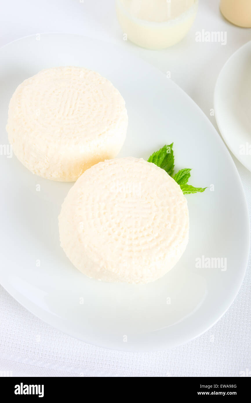 Ricotta-Käse Stockfoto