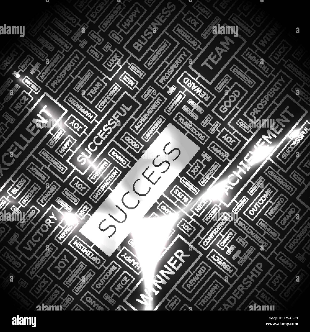 ERFOLG. Hintergrund-Konzept Wordcloud Illustration. Drucken Sie Konzept-Wortwolke. Grafik-Collage. Stock Vektor