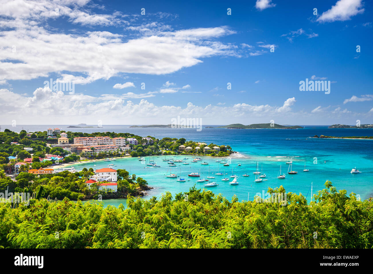 Cruz Bay, St. John, Amerikanische Jungferninseln. Stockfoto