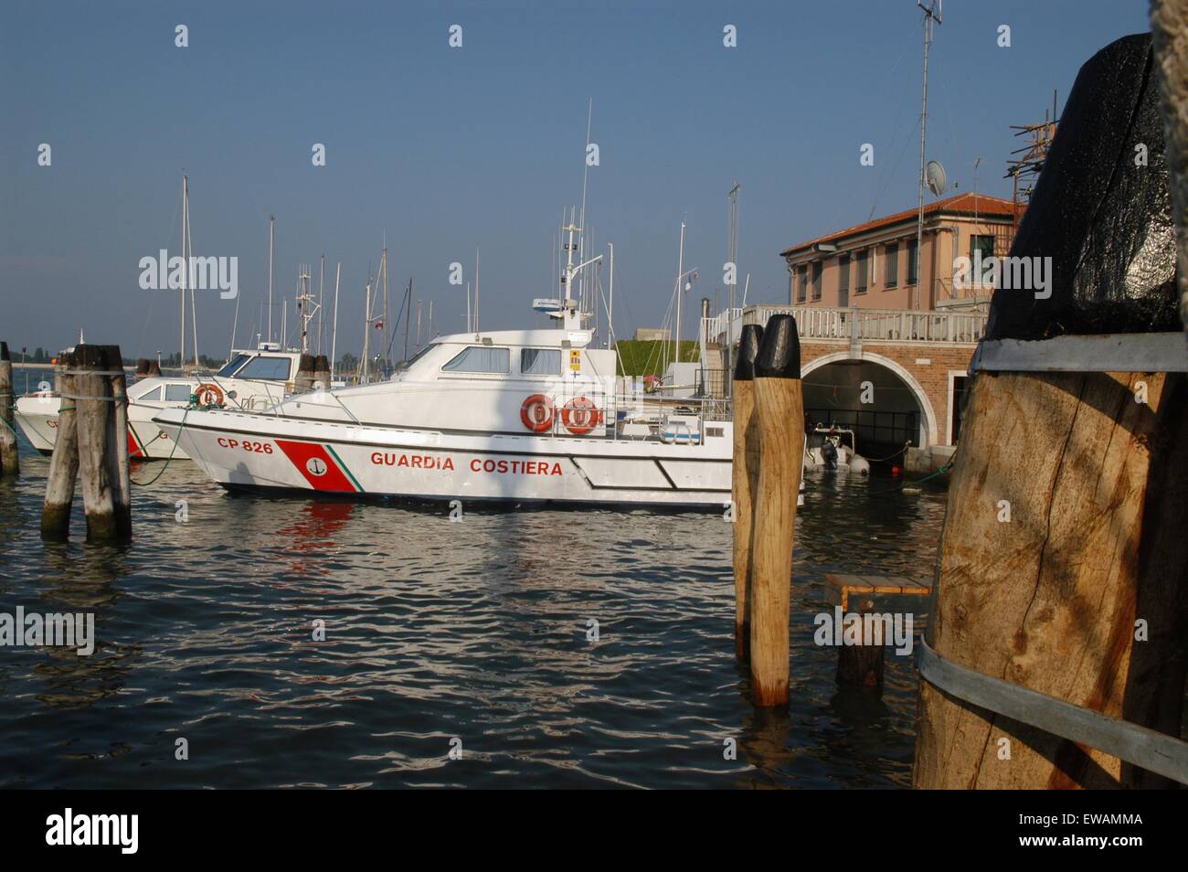Chioggia, Lagunenstadt südlich von Venedig (Italien), Patrouillenboot der Küstenwache Stockfoto