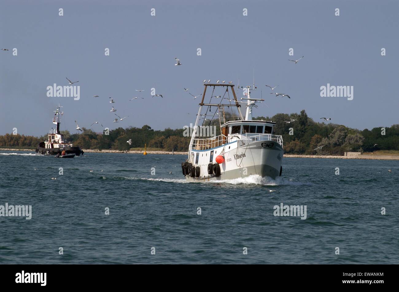 Angelboot/Fischerboot in Chioggia, Lagunenstadt südlich von Venedig (Italien) Stockfoto