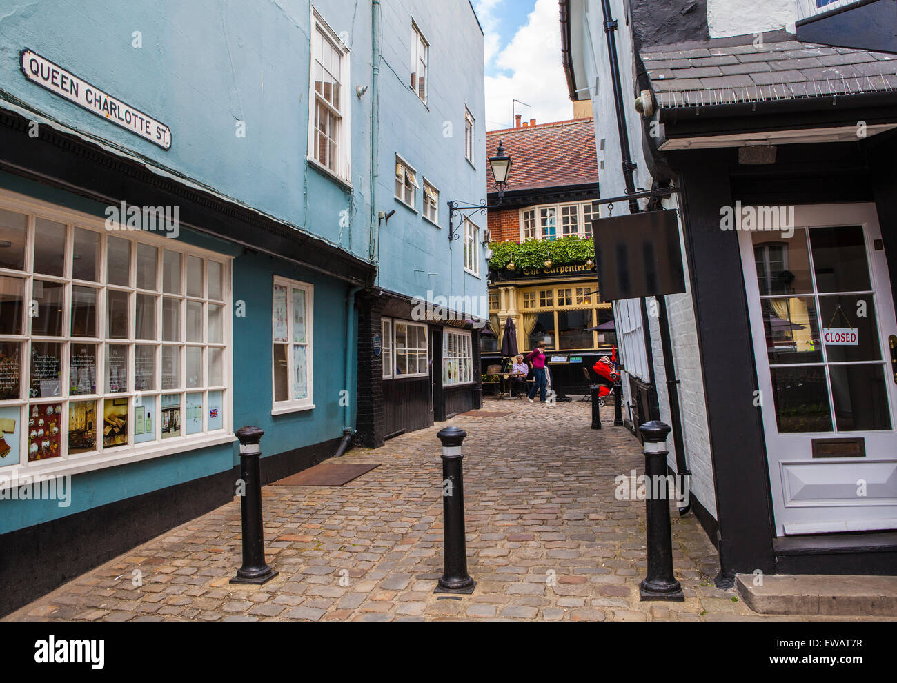 WINDSOR, UK - 15. Juni 2015: Ein Blick auf die berühmte Königin Charlotte Street in Windsor, am 15. Juni 2015.  Königin Charlotte Street Stockfoto