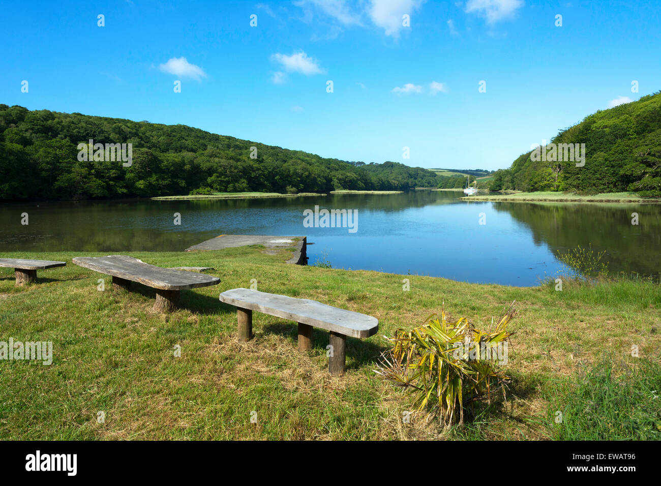 WACKER-Kai auf dem River Lynher in der Nähe von St.Germans in der Tamar Valley, Cornwall, England, UK Stockfoto