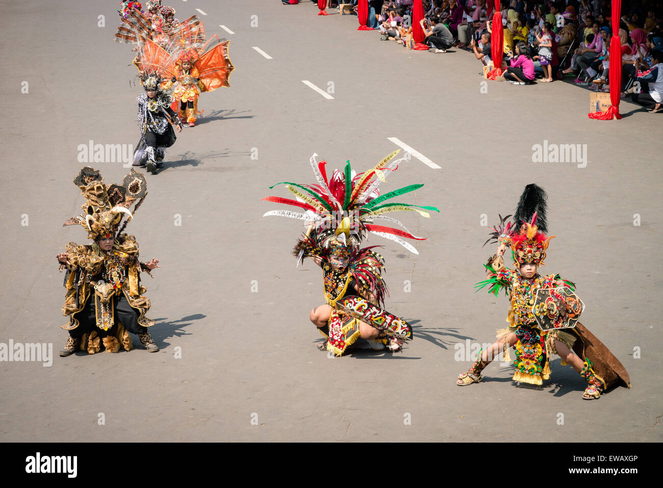 Jember Fashion Carnival in Jember, Indonesien Stockfoto