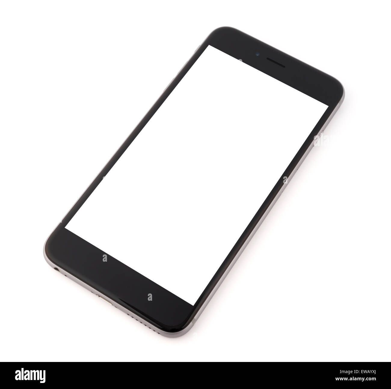 Handy auf weißem Hintergrund, isoliert, Nahaufnahme Stockfoto