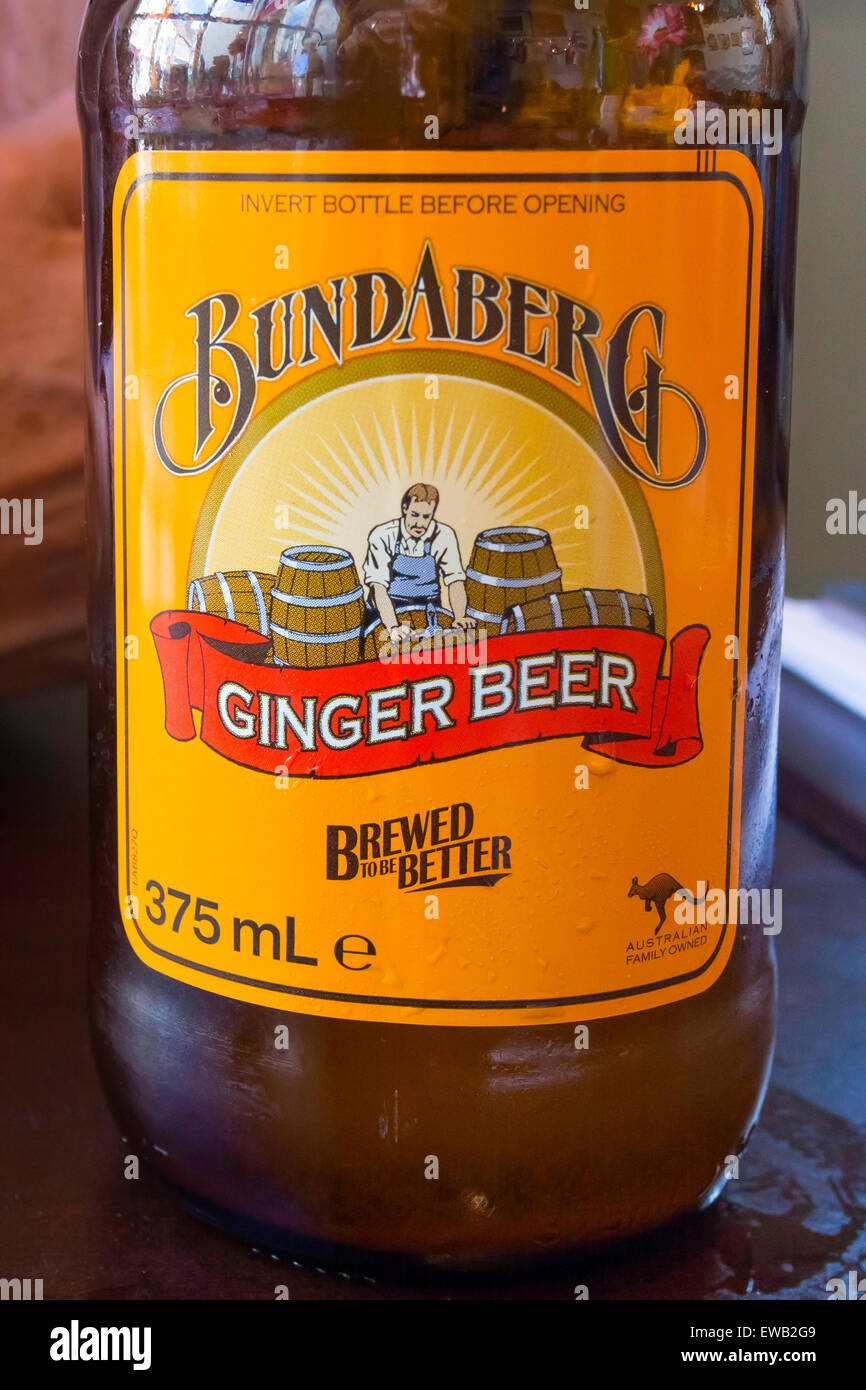 Eine Flasche australischen Bundaberg Ginger Bier trinken Stockfoto