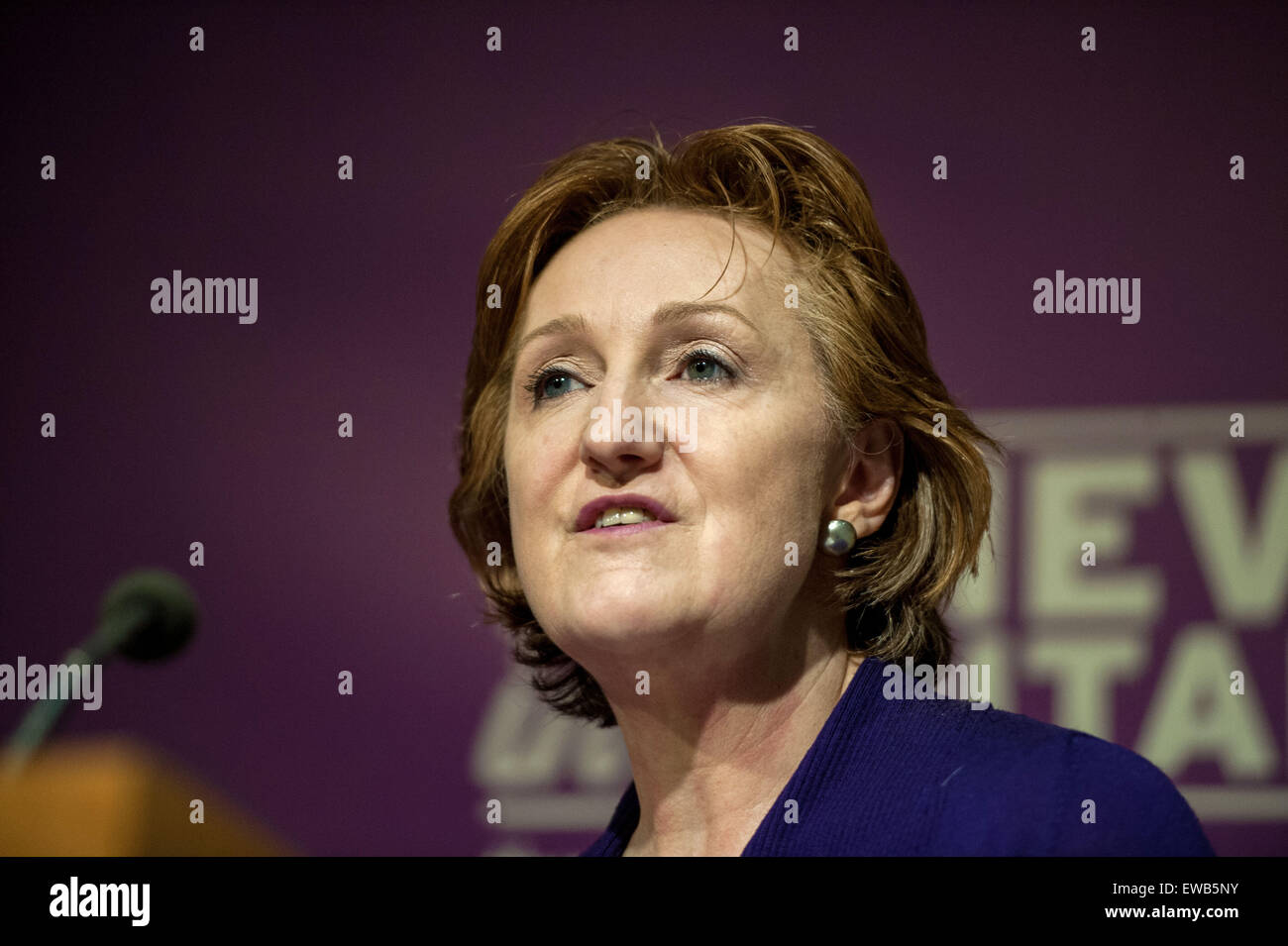 Die UKIP stellvertretender Vorsitzender Suzanne Evans und UKIP Wirtschaft Sprecher Patrick Oâ€™ Flynn hosting ein Briefing über die Wirtschaftspolitik.  Mitwirkende: Suzanne Evans wo: London, Vereinigtes Königreich bei: 21. April 2015 Stockfoto