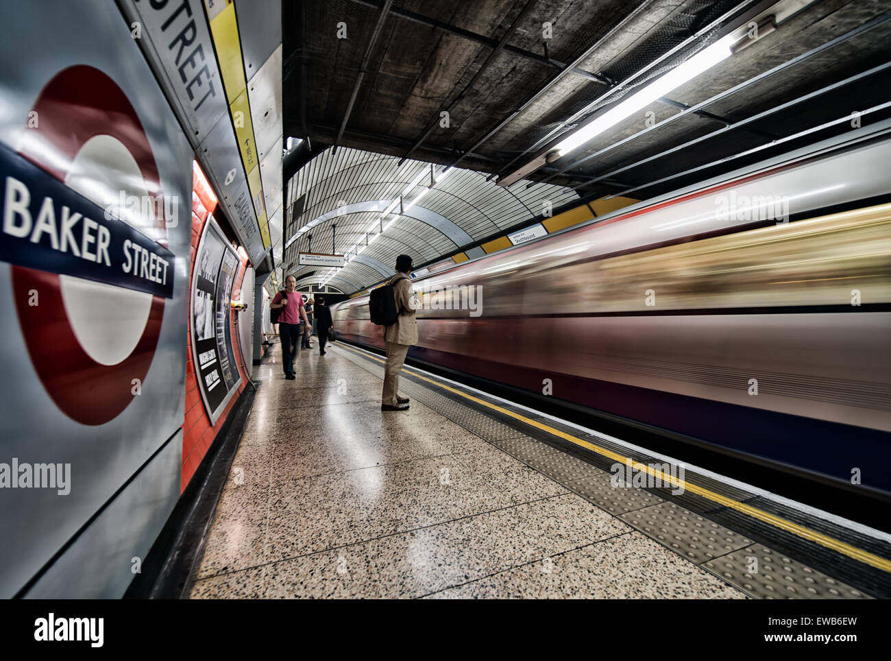 Baker Street Tube Plattform Stockfoto