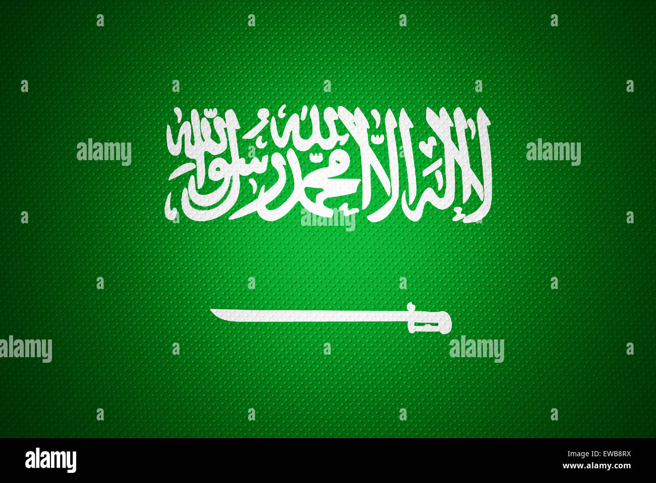 Saudi-Arabien-Flagge oder Banner auf abstrakte Textur Stockfoto