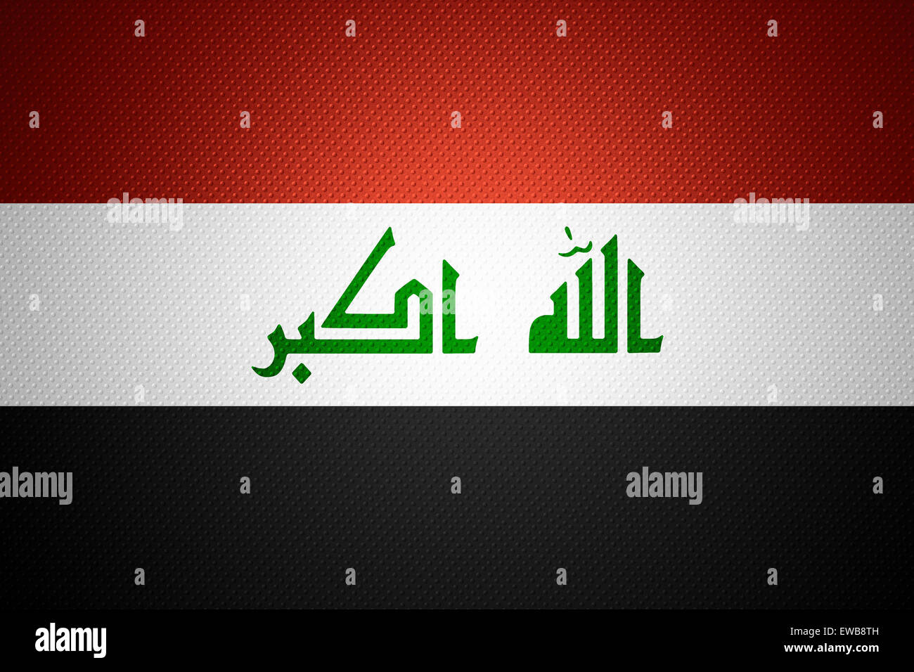 Irak-Flagge oder irakischen Banner auf abstrakte Textur Stockfoto