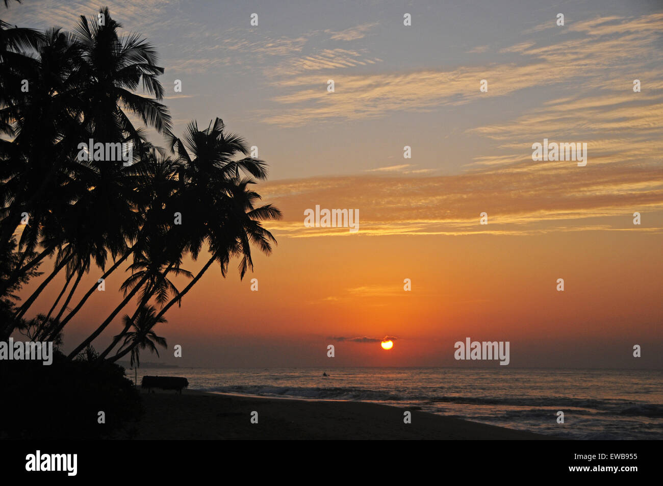 Tangalle Beach Sunrise, Sri Lanka Stockfoto