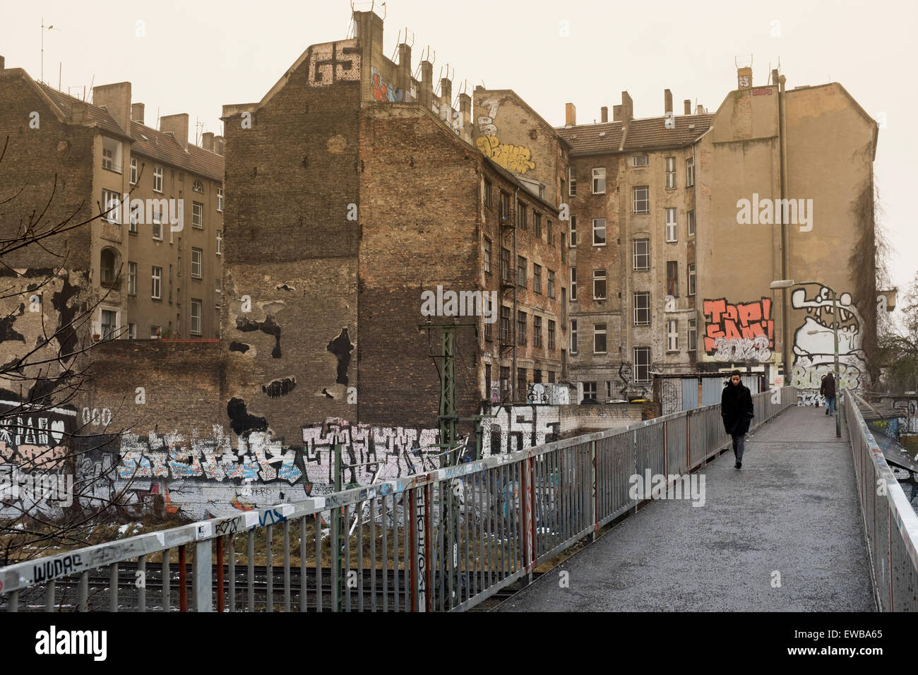 Brücke im Prenzlauer Berg, Berlin, Deutschland Stockfoto