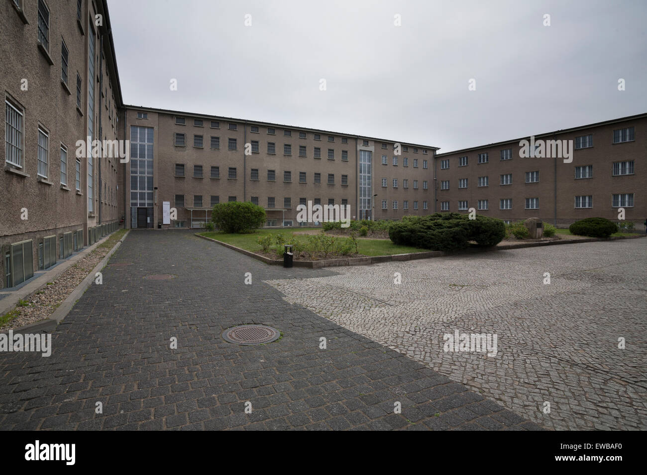 Hof, ehemalige Stasi-Gefängnis, Gedenkstätte Hohenschönhausen, Berlin, Deutschland Stockfoto