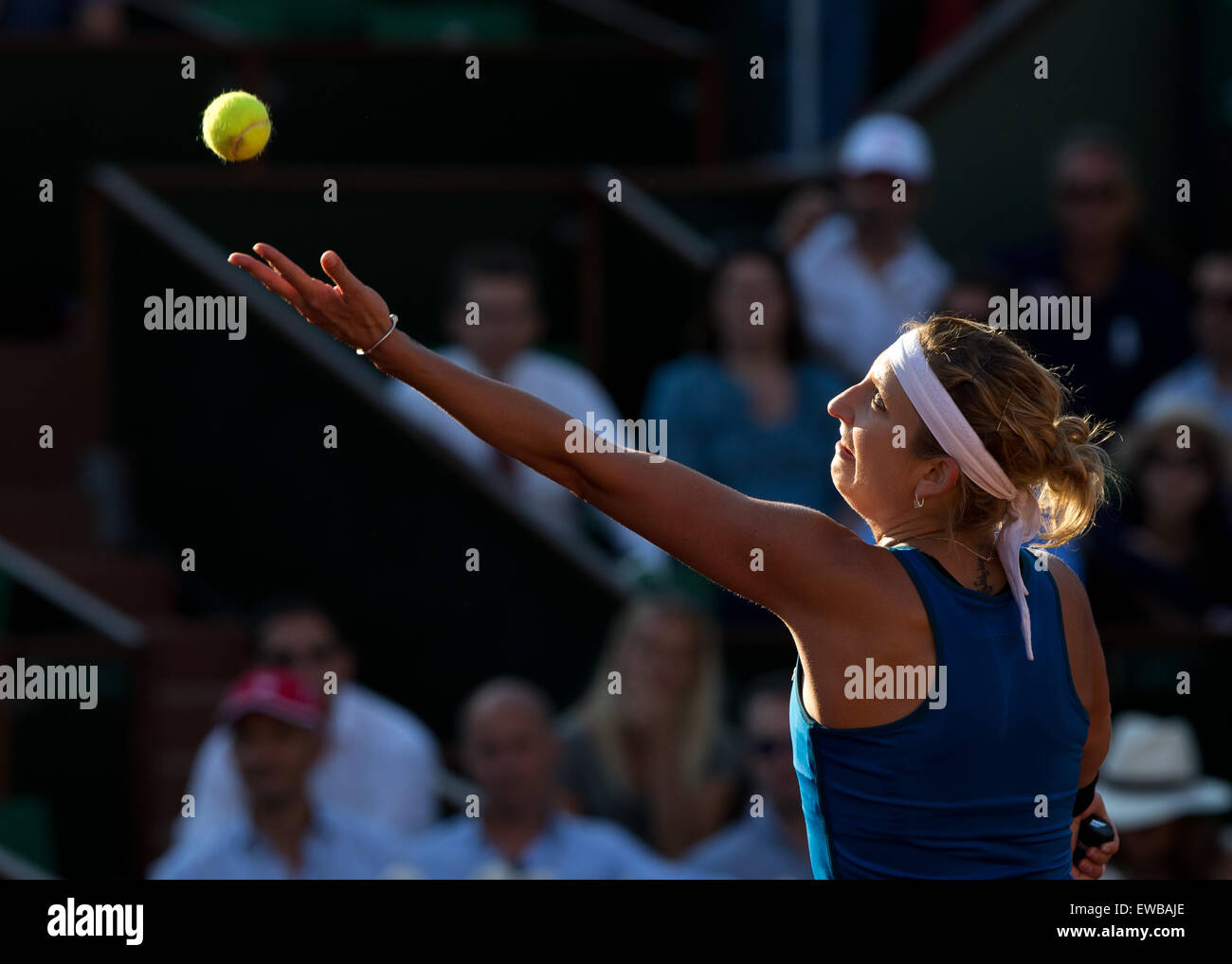 Timea Bacsinszky (SUI) in Aktion an der Französisch Open 2015 Stockfoto