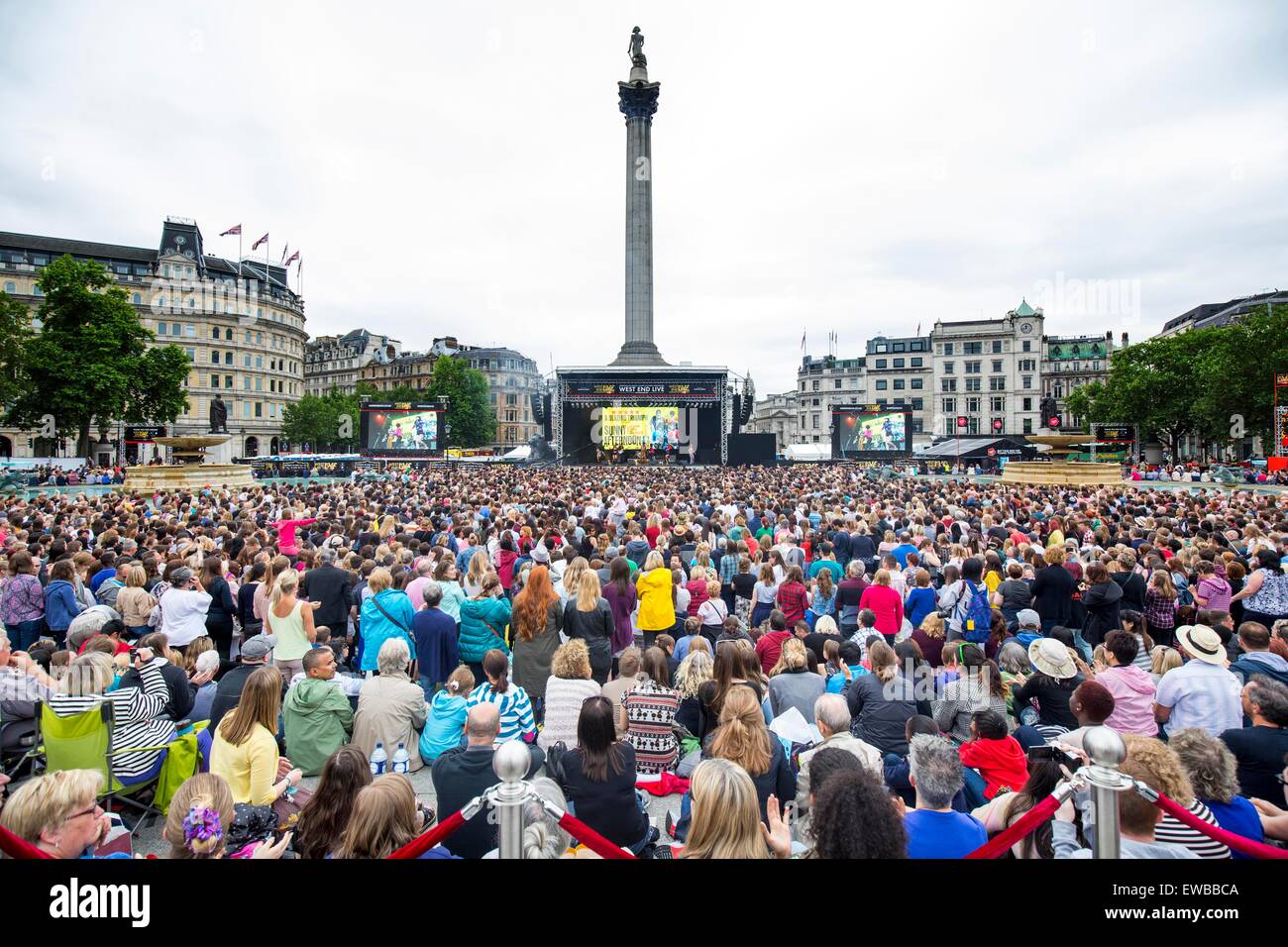 Bild zeigt: West End Live am Trafalgar Square in London heute 20.6.15 Pic von Gavin Rodgers/Pixel 8000 Ltd Stockfoto